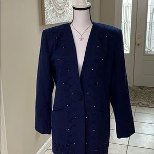 CLEARANCE Exec Collection Navy rhinestone blazer